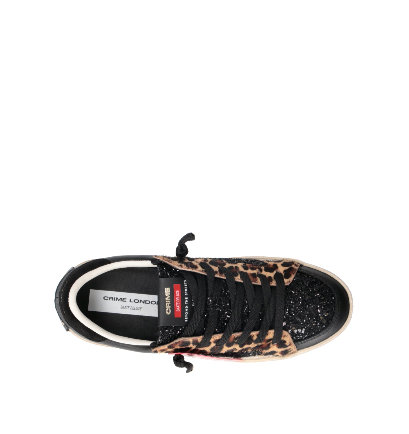 CRIME Sneaker donna nera in pelle