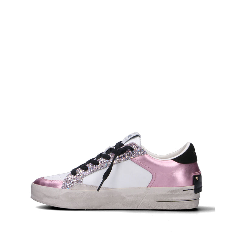 CRIME Sneaker donna bianca in pelle
