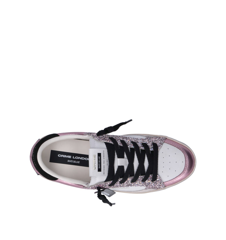 CRIME Sneaker donna bianca in pelle