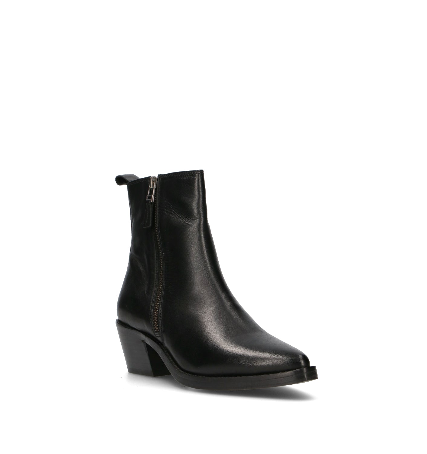 ZOLFO Tronchetto donna nero in pelle