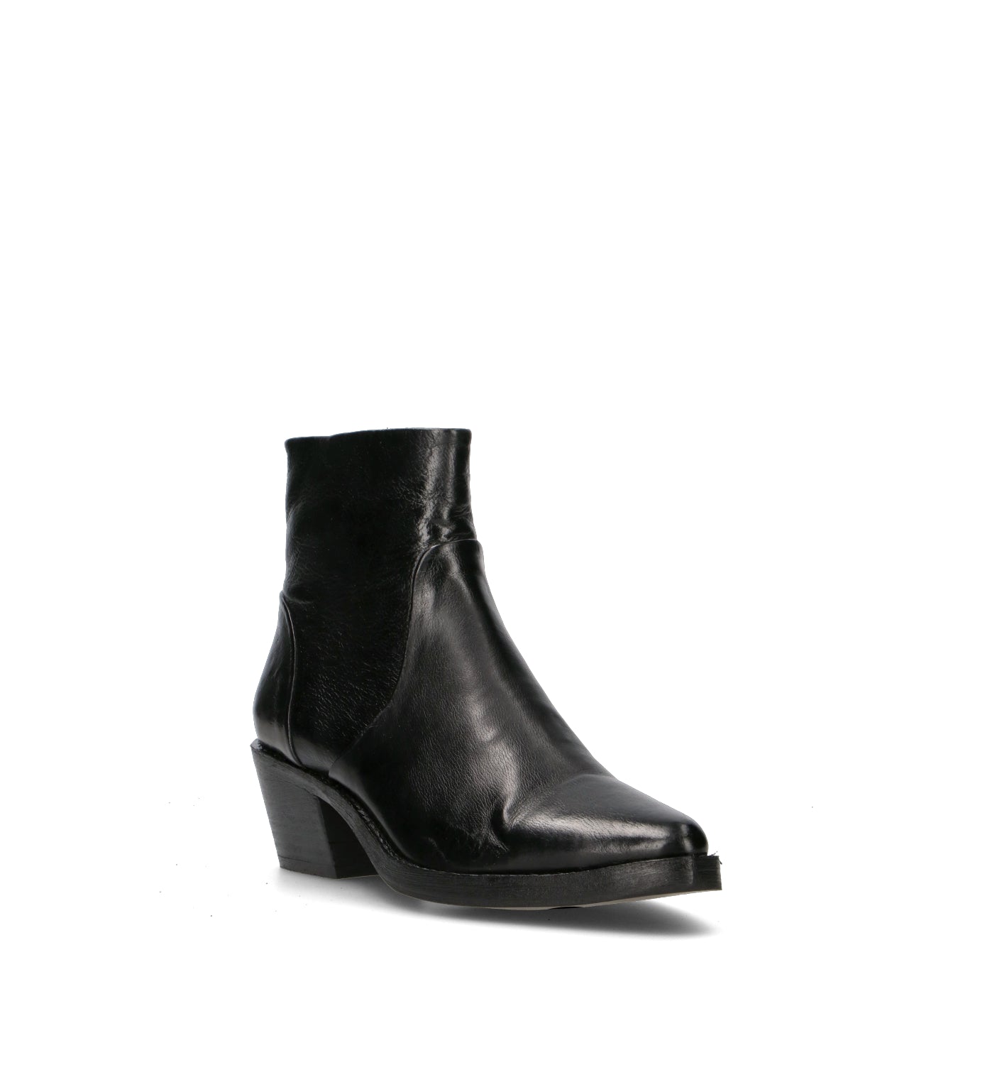 ZOLFO Tronchetto donna nero in pelle
