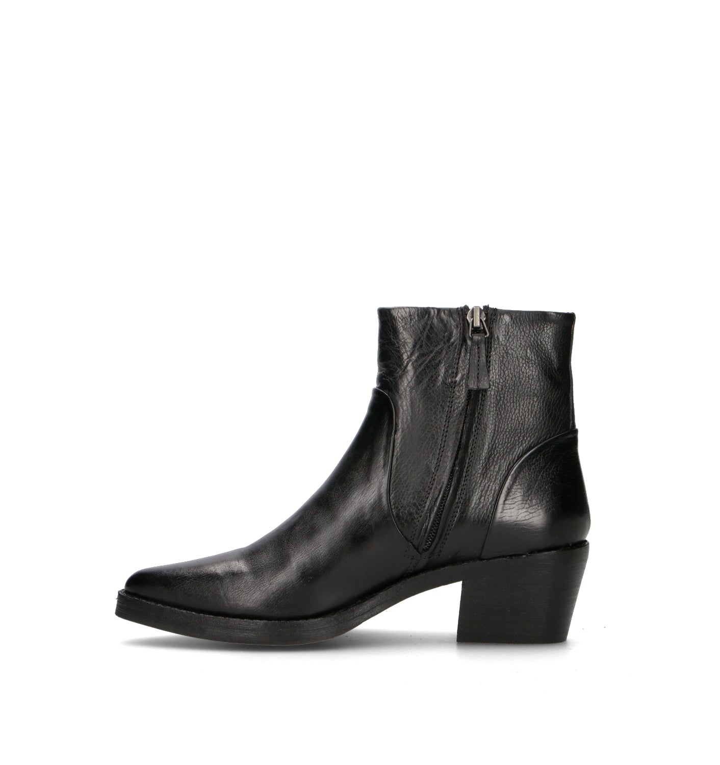 ZOLFO Tronchetto donna nero in pelle