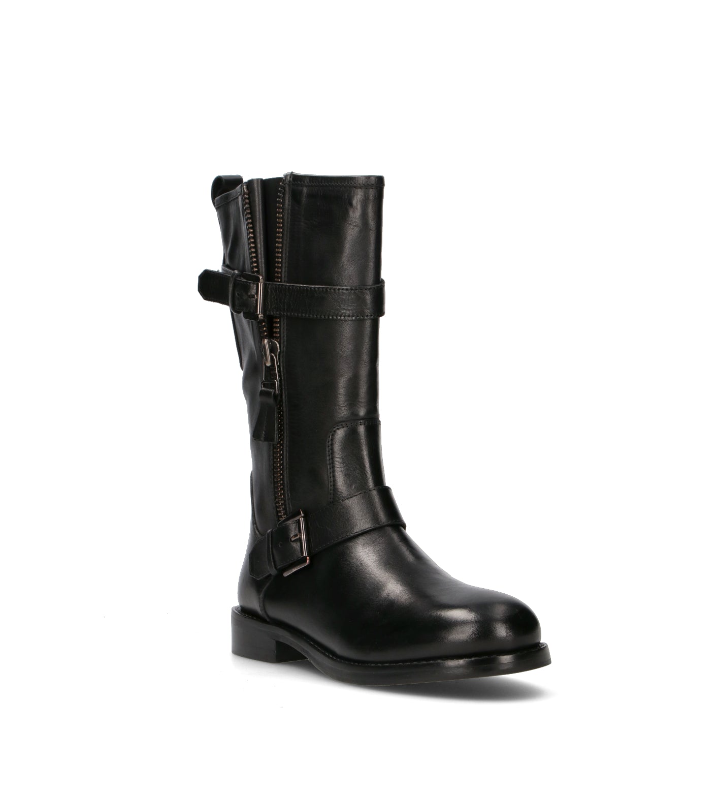 ZOLFO Stivale donna nero in pelle
