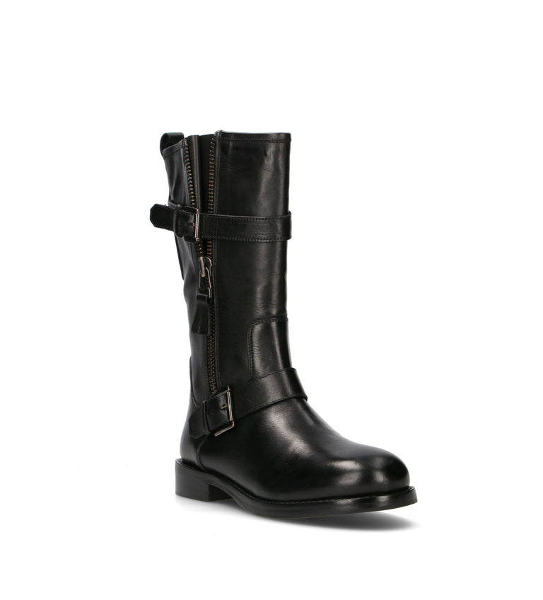 ZOLFO Stivale donna nero in pelle