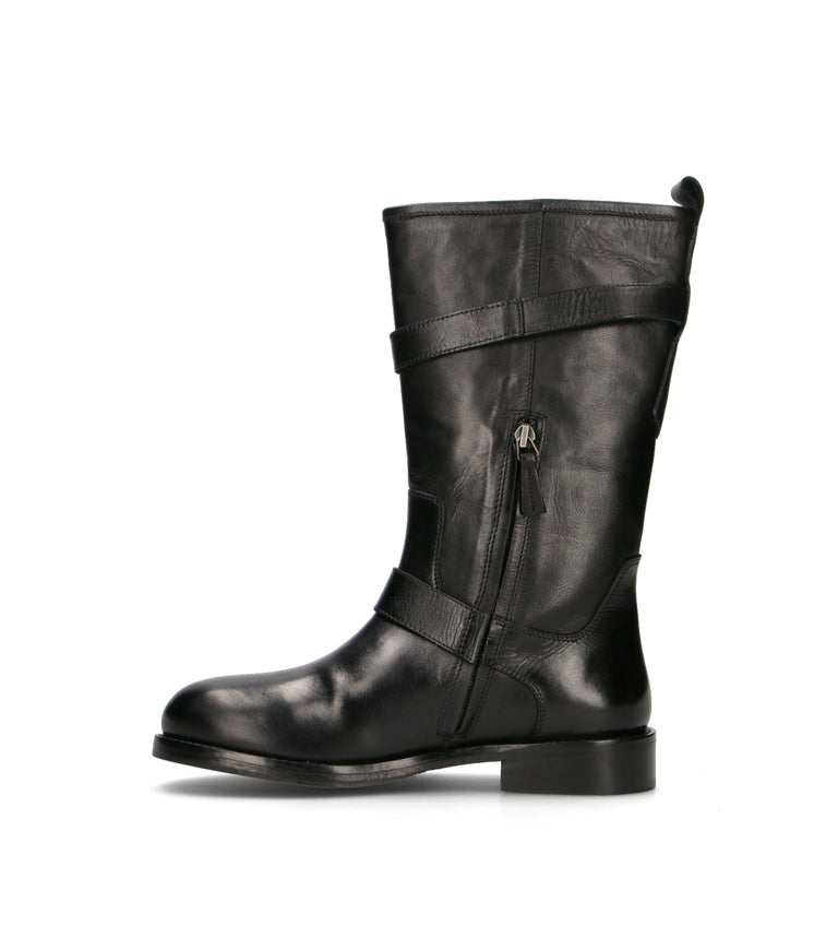 ZOLFO Stivale donna nero in pelle