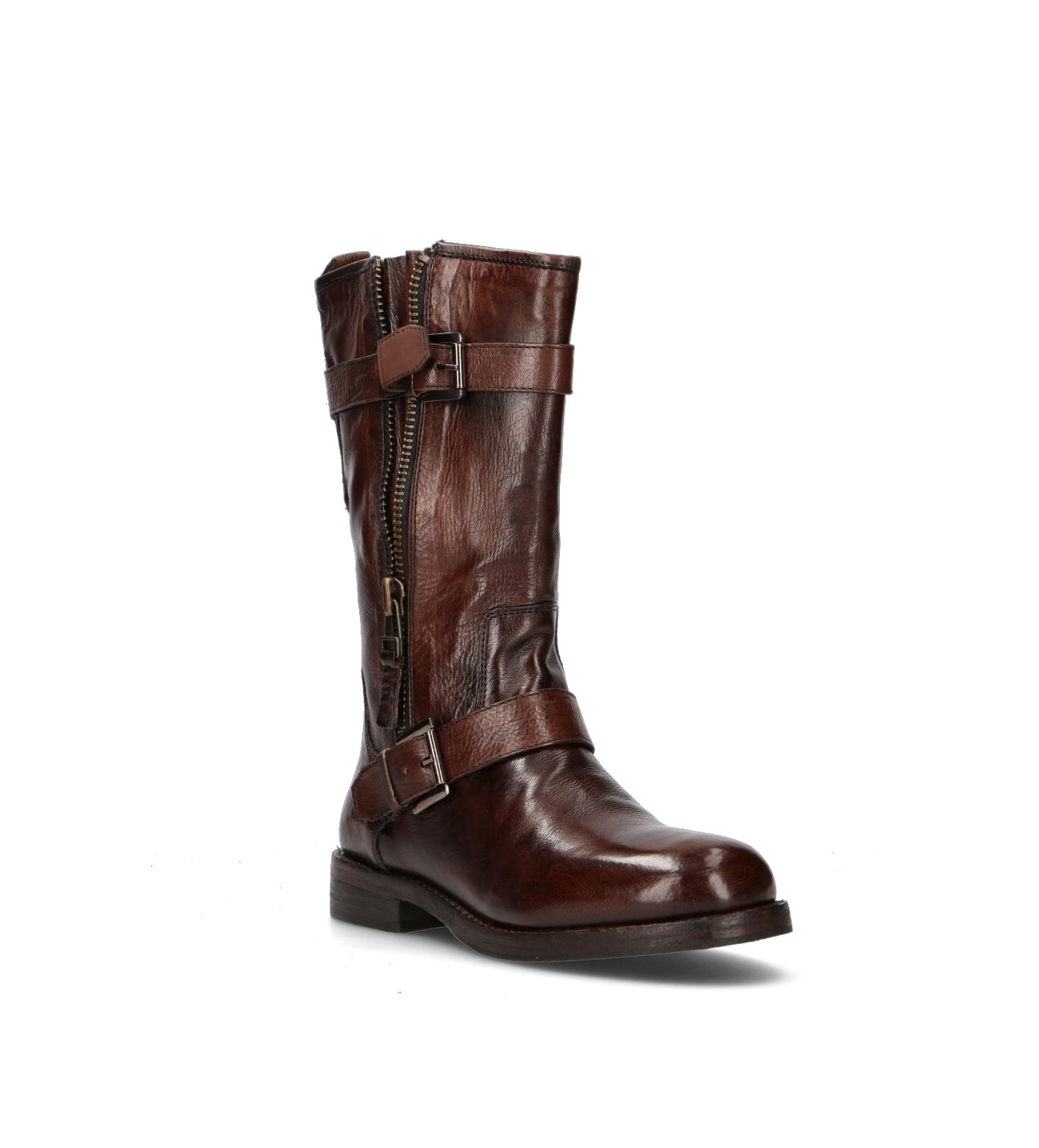 ZOLFO Stivale donna marrone in pelle