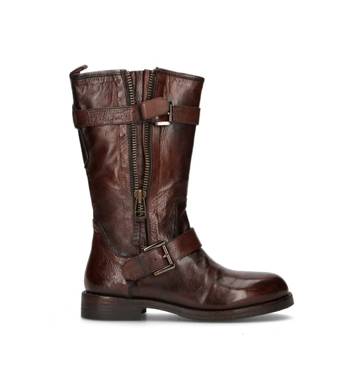 ZOLFO Stivale donna marrone in pelle