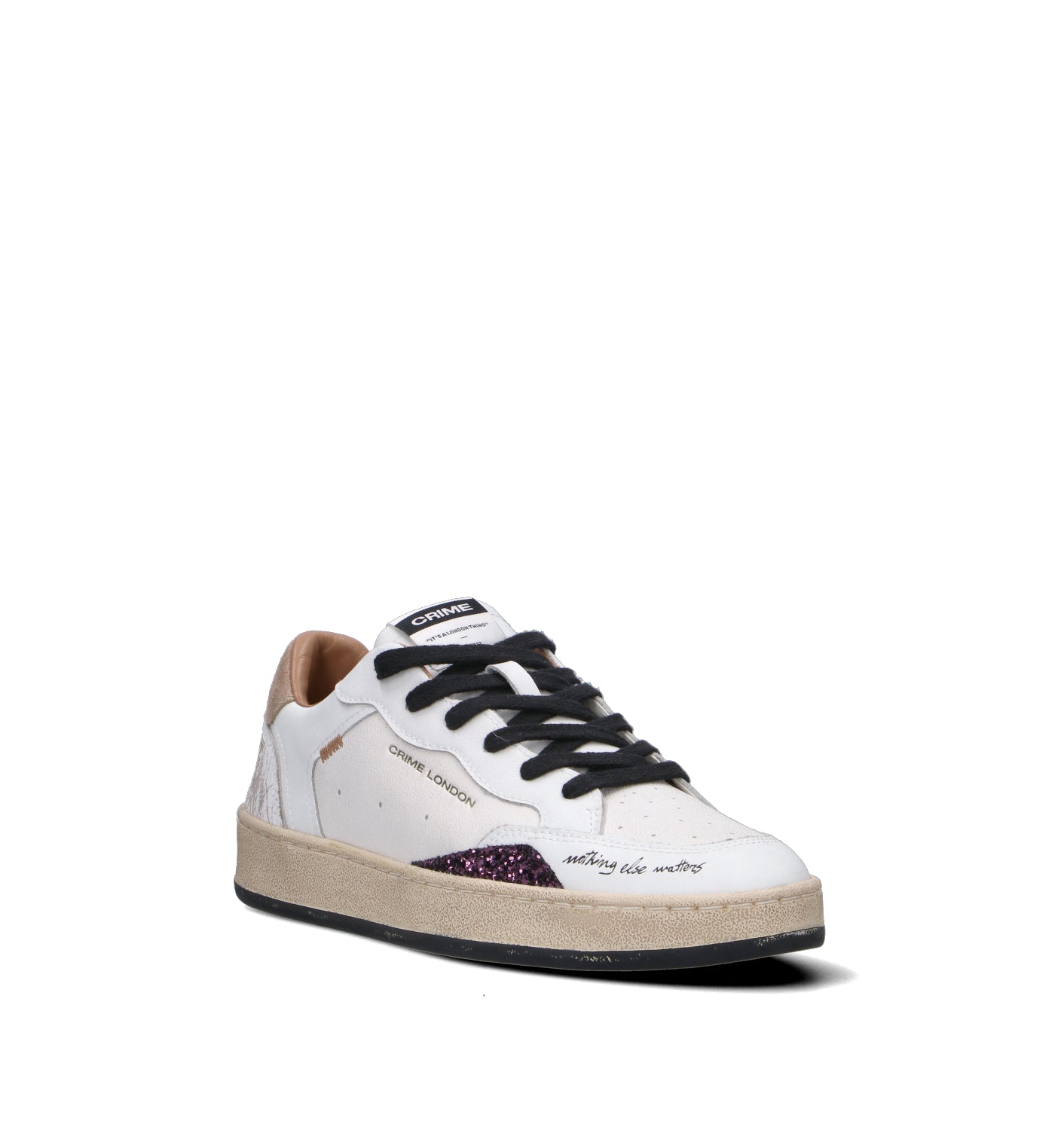 CRIME Sneaker donna bianca in pelle
