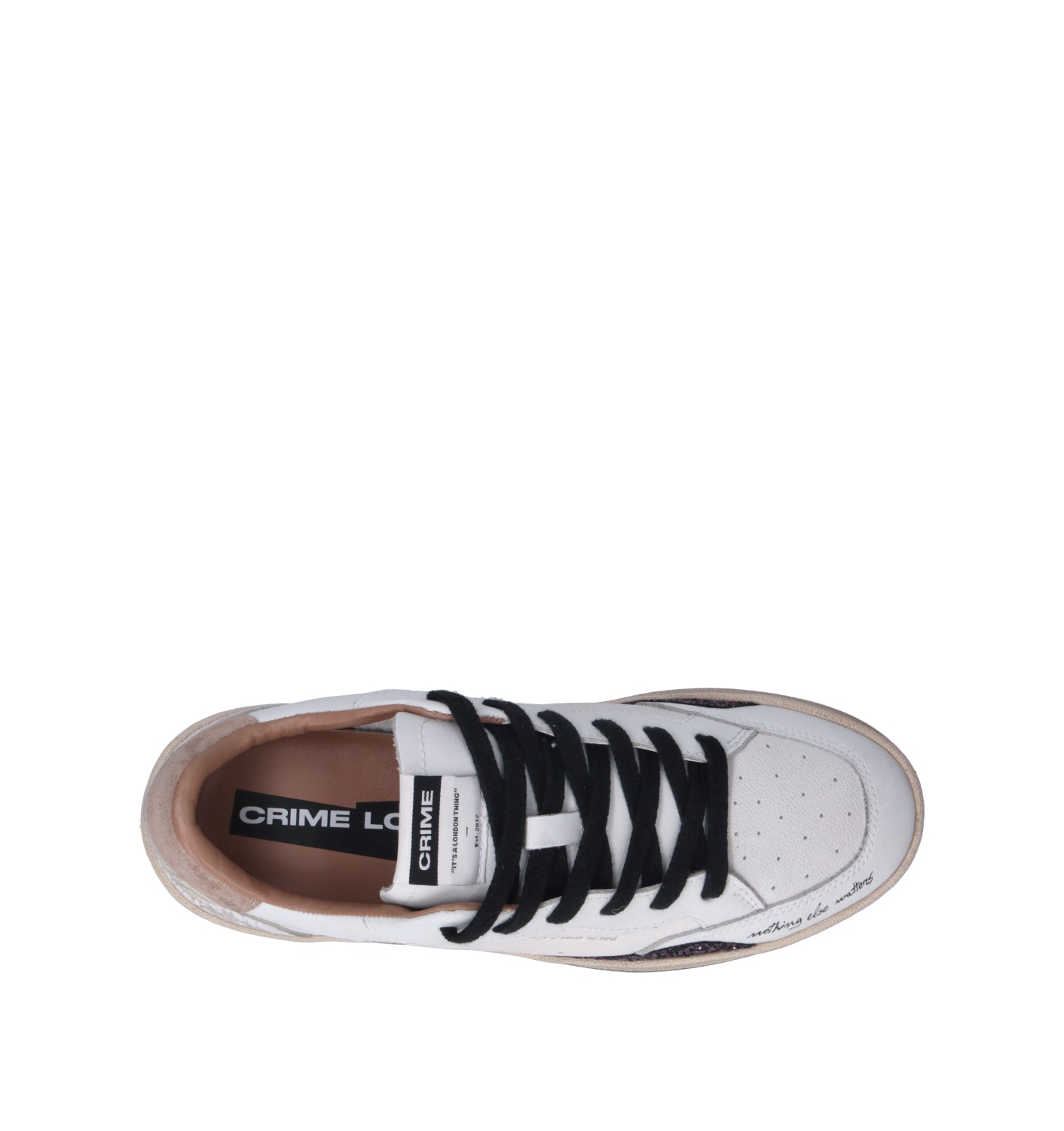 CRIME Sneaker donna bianca in pelle
