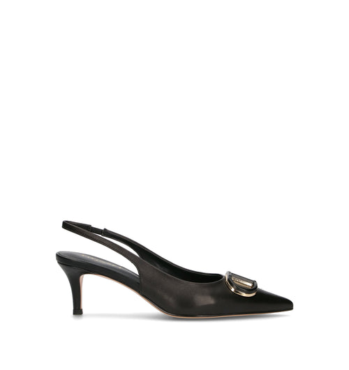 TWIN SET-SIMONA BARBIERI Slingback donna nera in pelle
