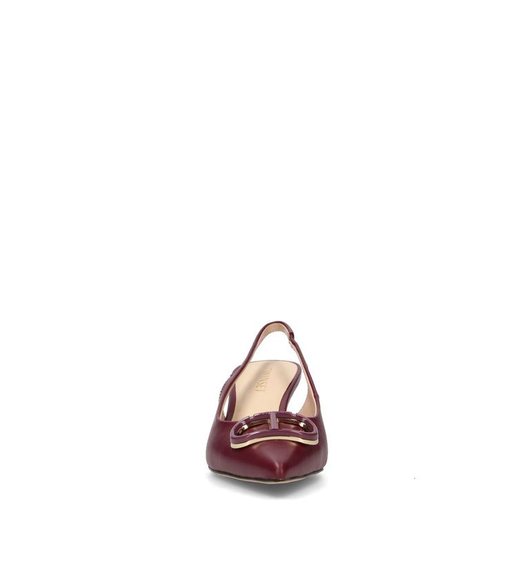 TWIN SET-SIMONA BARBIERI Slingback donna bordeaux in pelle
