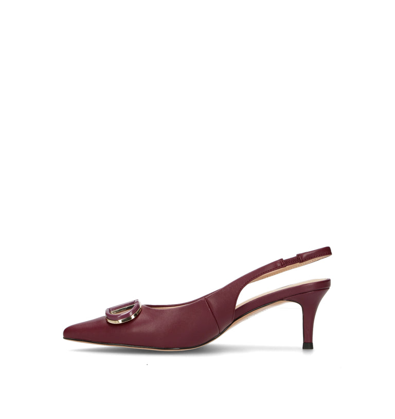 TWIN SET-SIMONA BARBIERI Slingback donna bordeaux in pelle