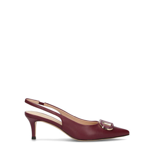 TWIN SET-SIMONA BARBIERI Slingback donna bordeaux in pelle