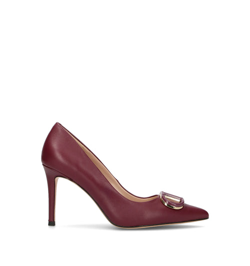 TWIN SET-SIMONA BARBIERI Décolleté donna bordeaux in pelle
