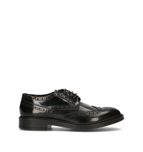 PAWELK'S Stringata uomo nera in pelle