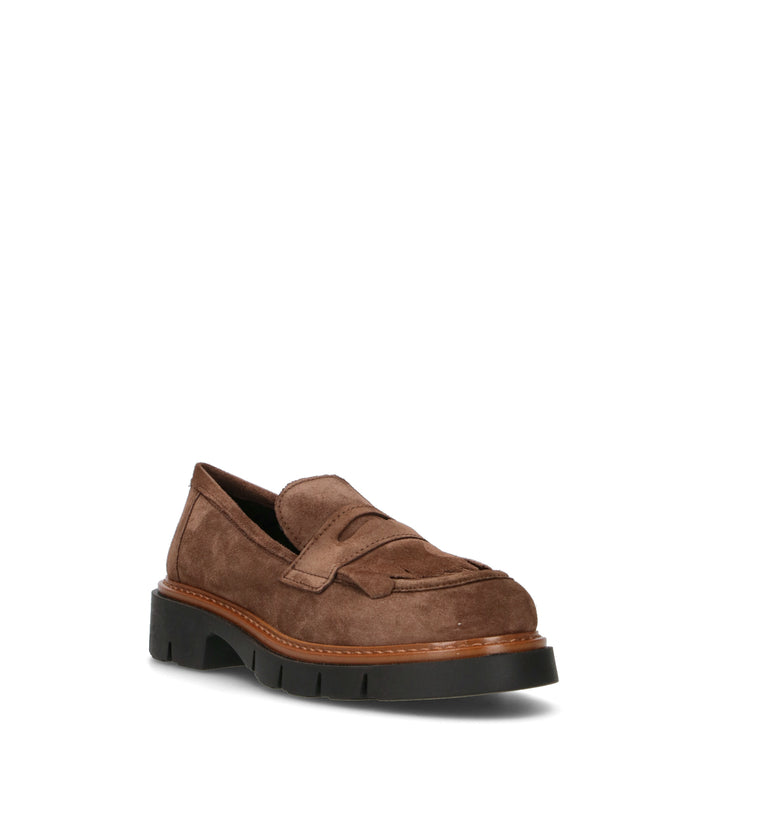 VARIOPINTO Mocassino donna marrone in suede