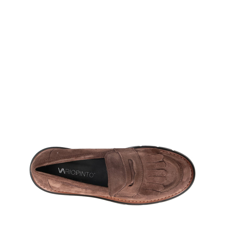 VARIOPINTO Mocassino donna marrone in suede