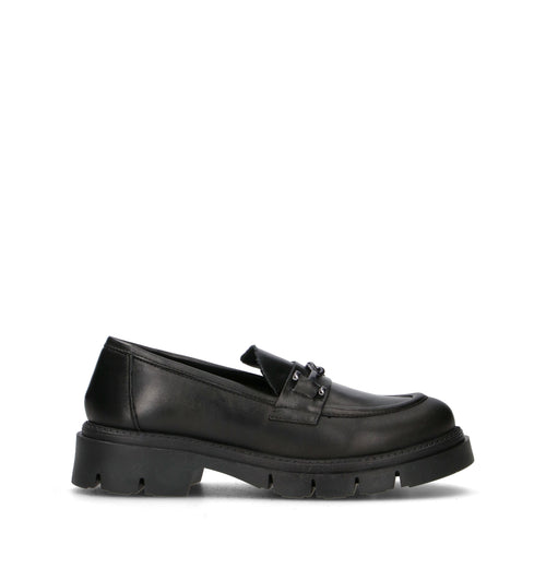 ROSA E ROSA Mocassino donna nero in pelle