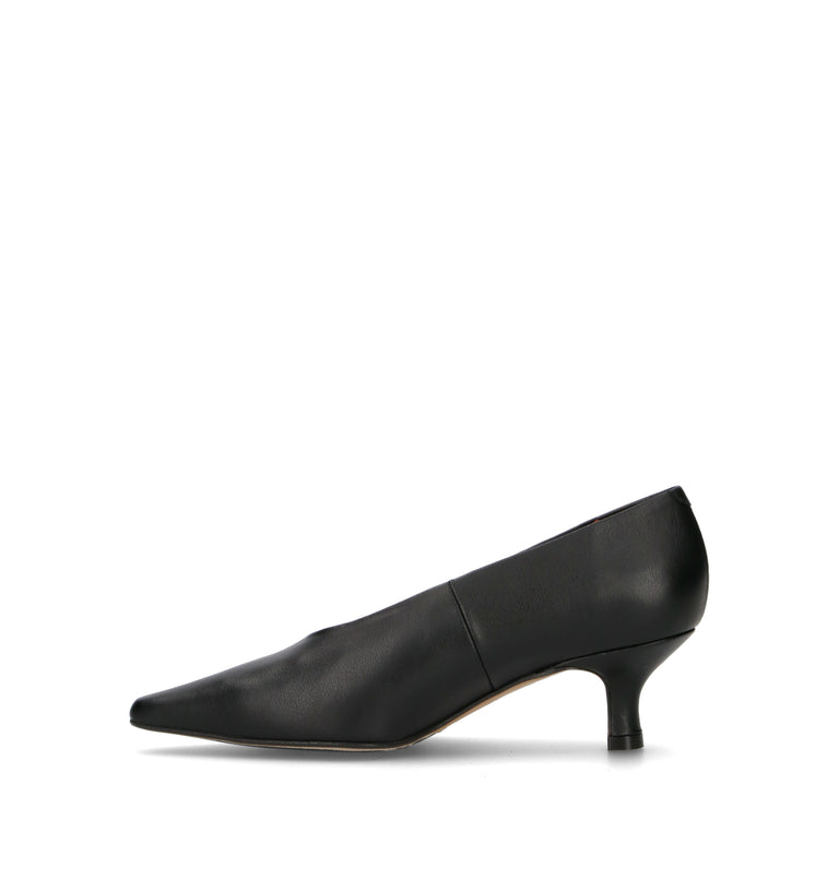 ANGEL ALARCON Décolleté donna nera in pelle