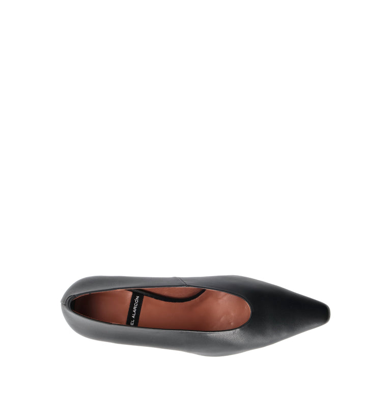 ANGEL ALARCON Décolleté donna nera in pelle