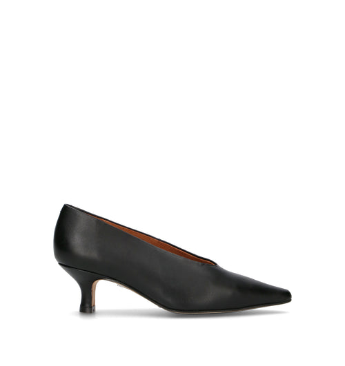 ANGEL ALARCON Décolleté donna nera in pelle