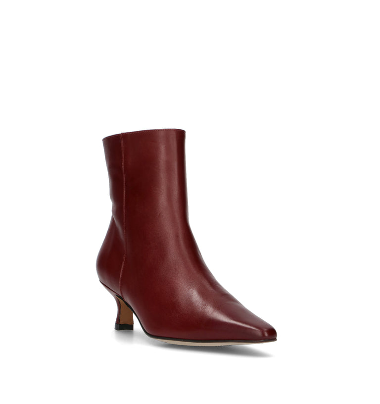 ANGEL ALARCON Tronchetto donna bordeaux in pelle