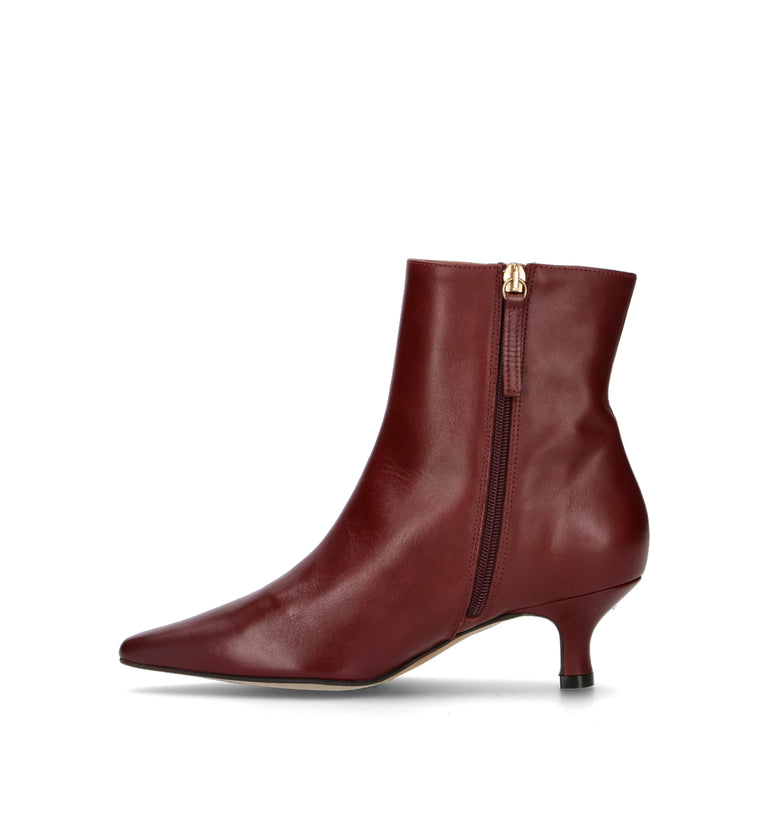 ANGEL ALARCON Tronchetto donna bordeaux in pelle