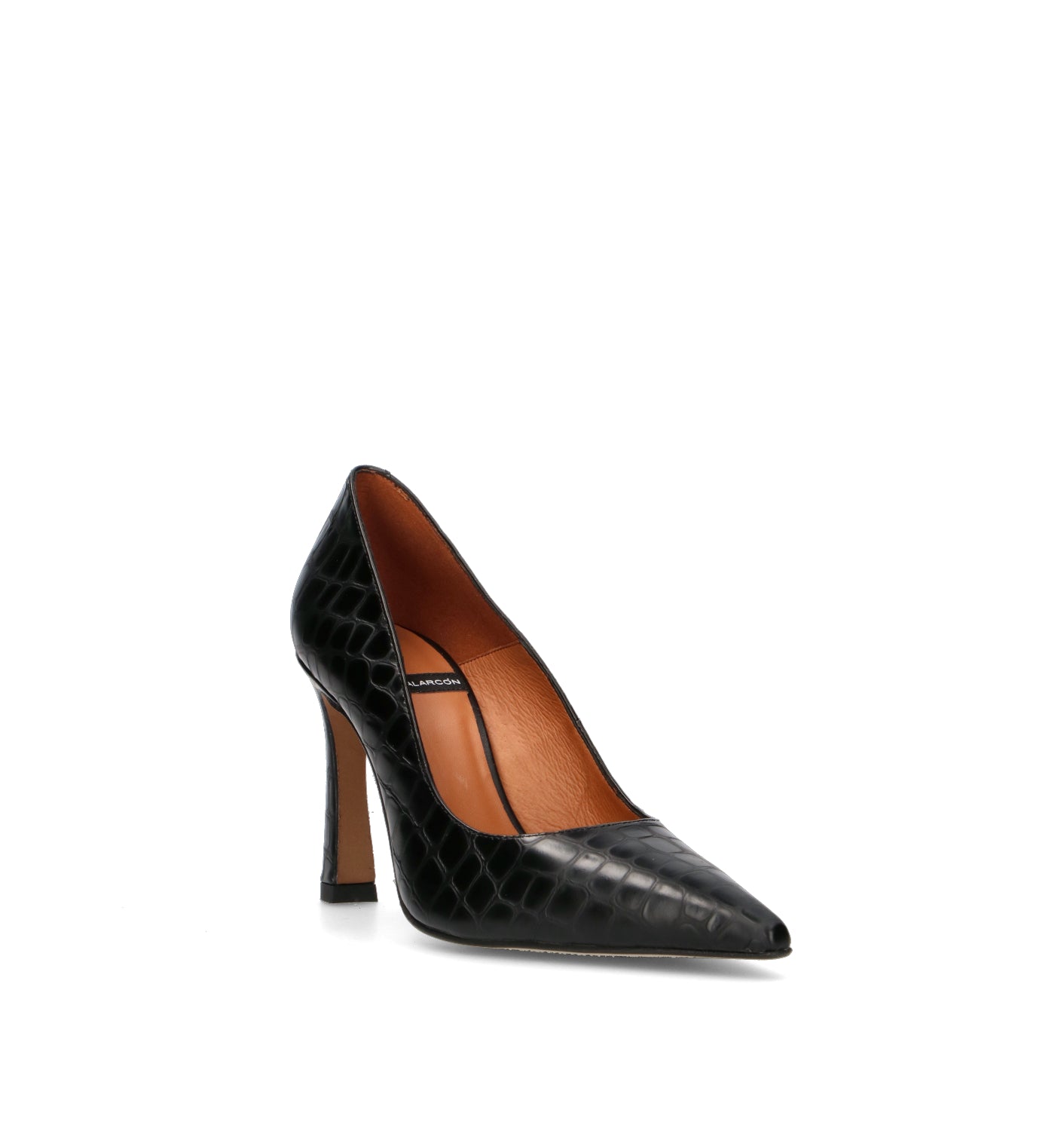 ANGEL ALARCON Décolleté donna nero in pelle