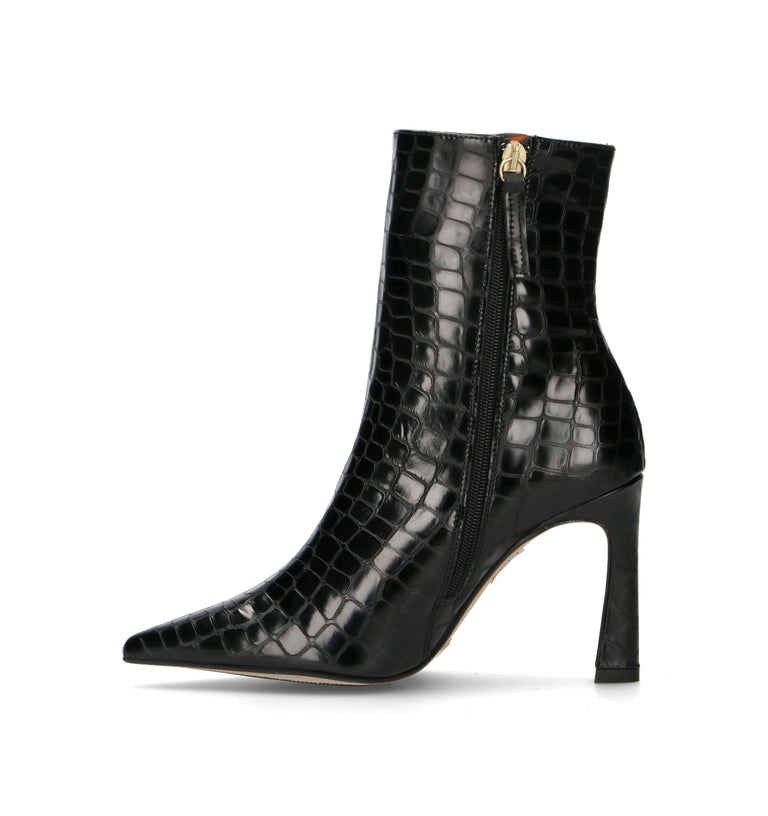 ANGEL ALARCON Tronchetto donna nero in pelle