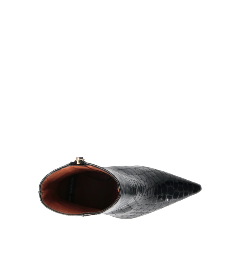 ANGEL ALARCON Tronchetto donna nero in pelle