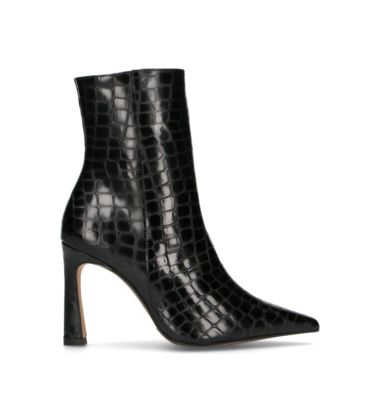 ANGEL ALARCON Tronchetto donna nero in pelle