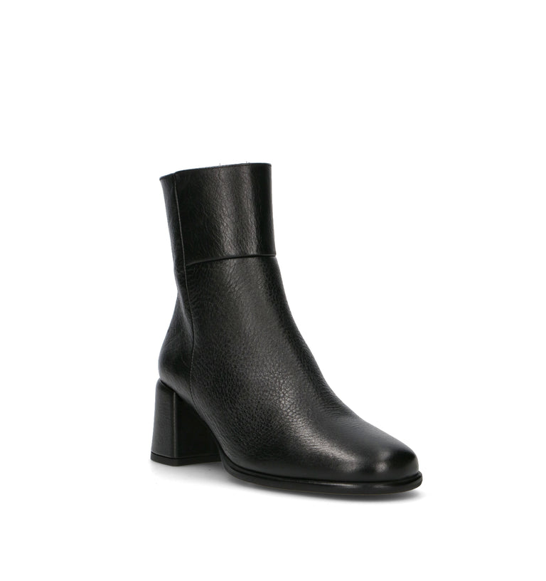 ANGEL ALARCON Tronchetto donna nero in pelle