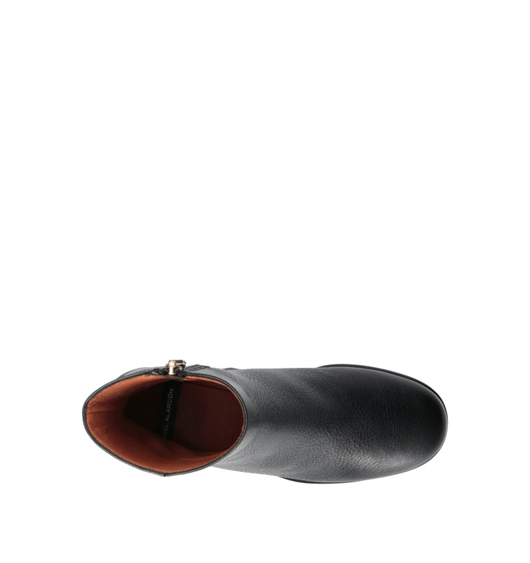 ANGEL ALARCON Tronchetto donna nero in pelle