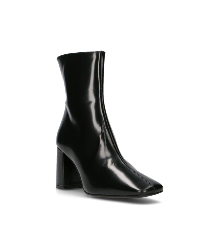 ANGEL ALARCON Tronchetto donna nero in pelle