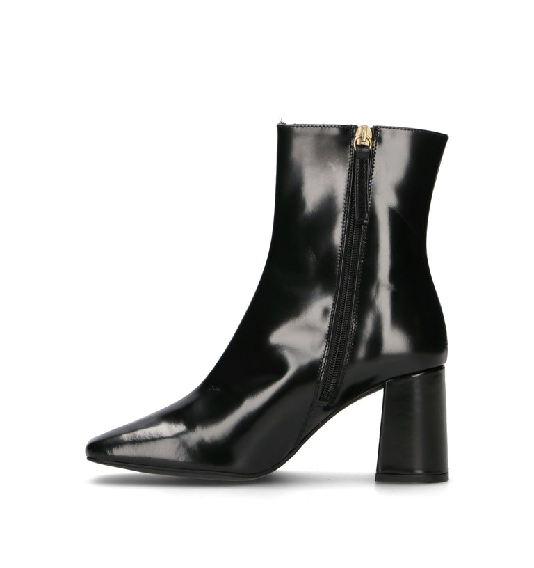 ANGEL ALARCON Tronchetto donna nero in pelle