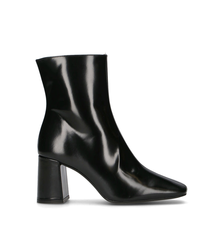 ANGEL ALARCON Tronchetto donna nero in pelle