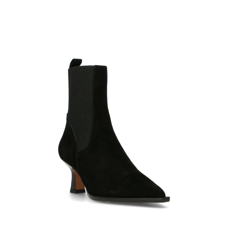 ANGEL ALARCON Tronchetto donna nero in suede