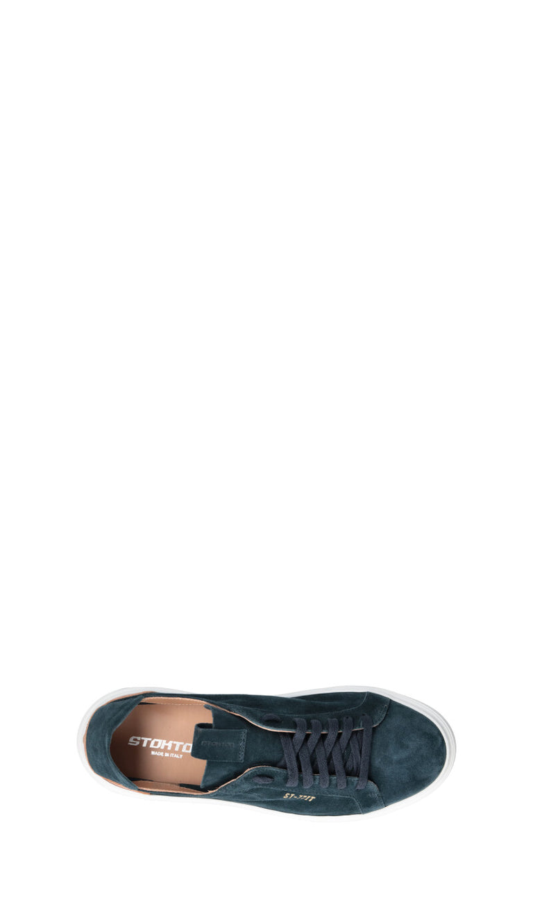 STOKTON Sneaker uomo blu/marrone in suede