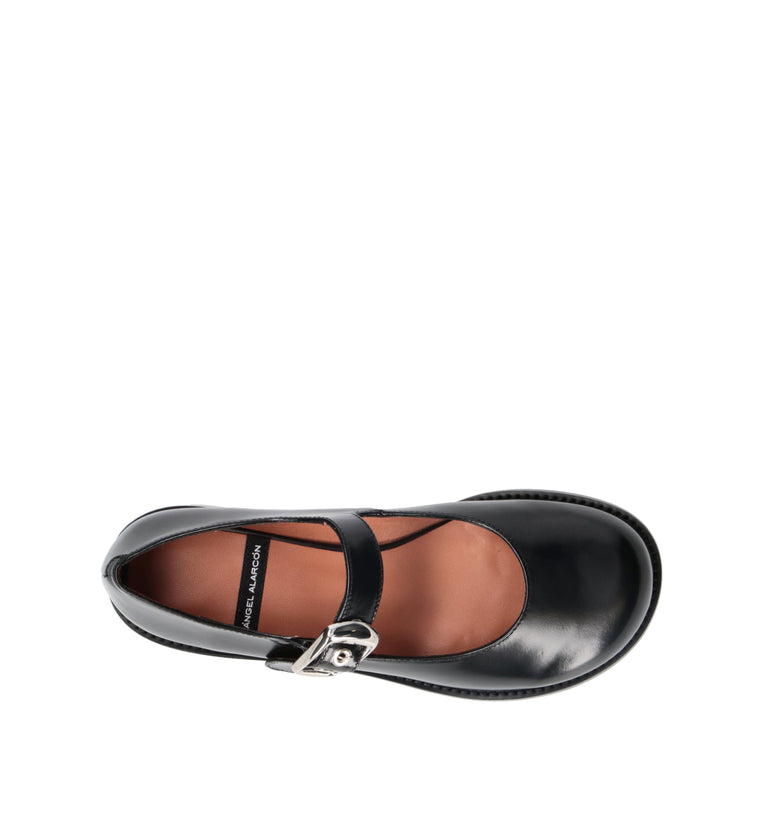 ANGEL ALARCON Ballerina donna nera in pelle