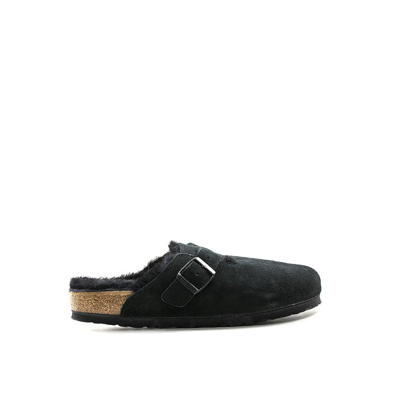 BIRKENSTOCK Pantofola donna nera in suede