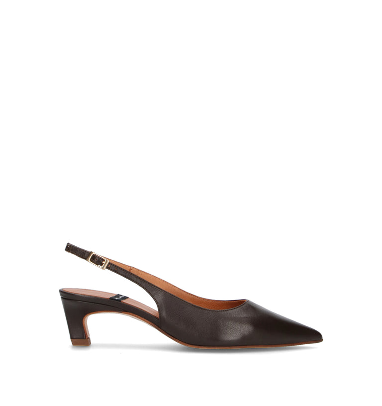 ANGEL ALARCON Slingback donna marrone in pelle