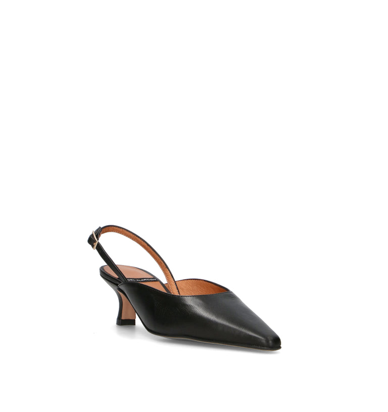 ANGEL ALARCON Slingback donna nera in pelle