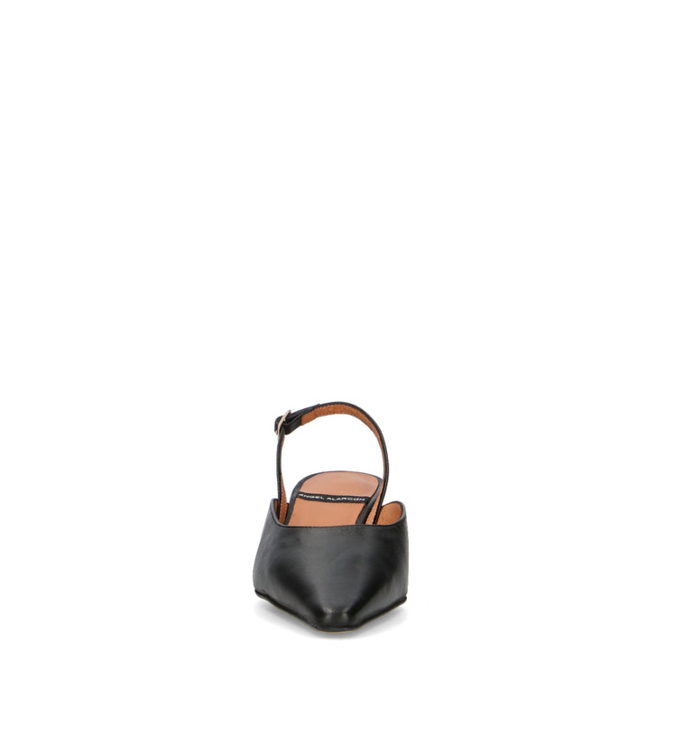 ANGEL ALARCON Slingback donna nera in pelle