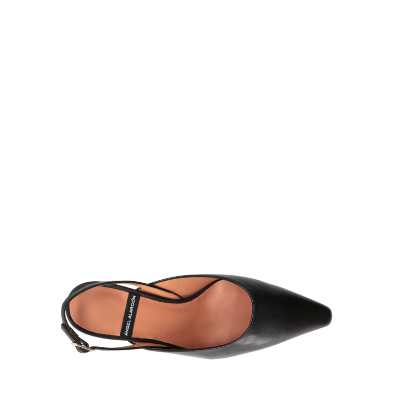 ANGEL ALARCON Slingback donna nera in pelle