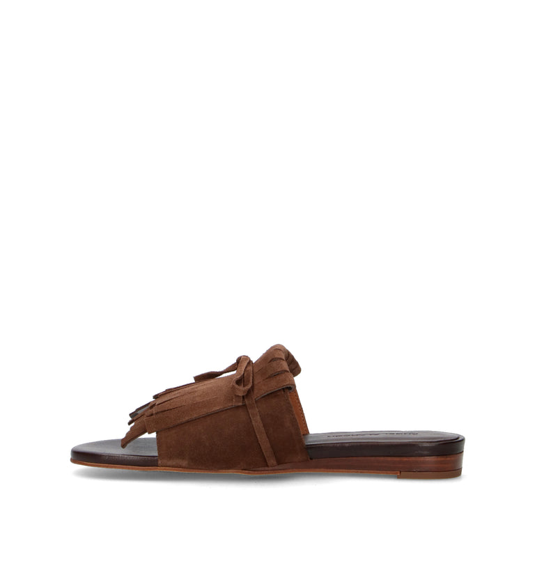 ANGEL ALARCON Ciabatta donna marrone in suede