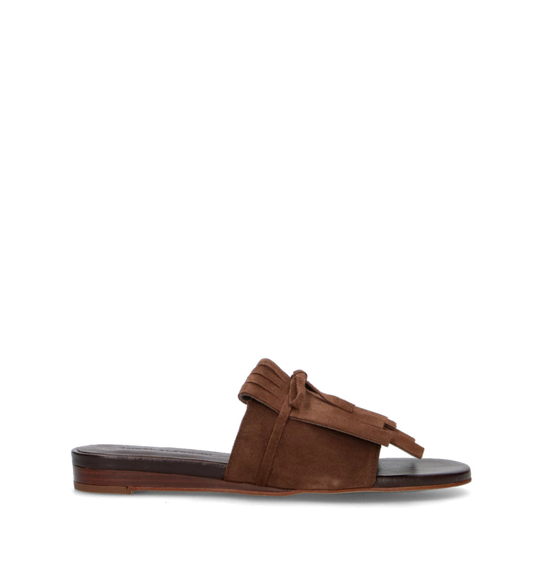 ANGEL ALARCON Ciabatta donna marrone in suede