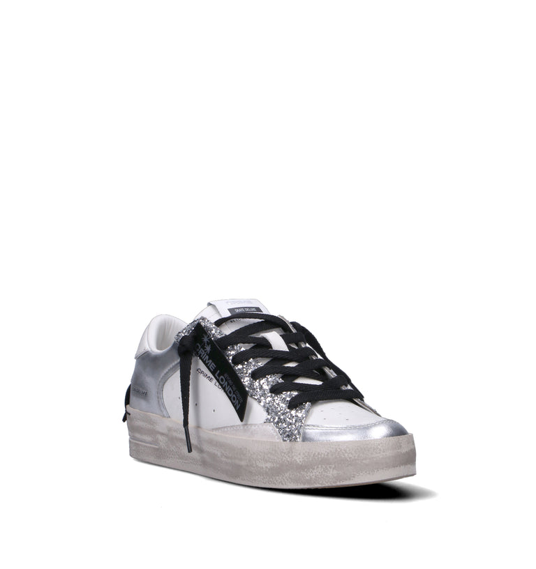 CRIME Sneaker donna bianca/argento