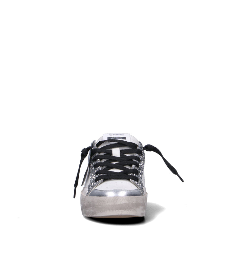 CRIME Sneaker donna bianca/argento