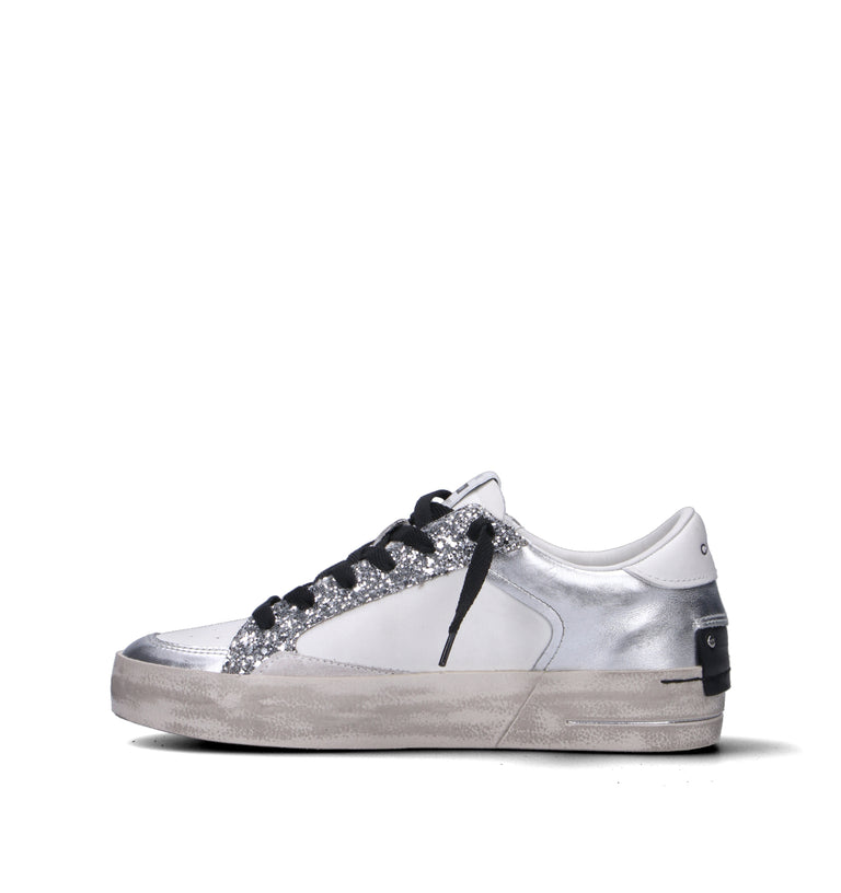CRIME Sneaker donna bianca/argento