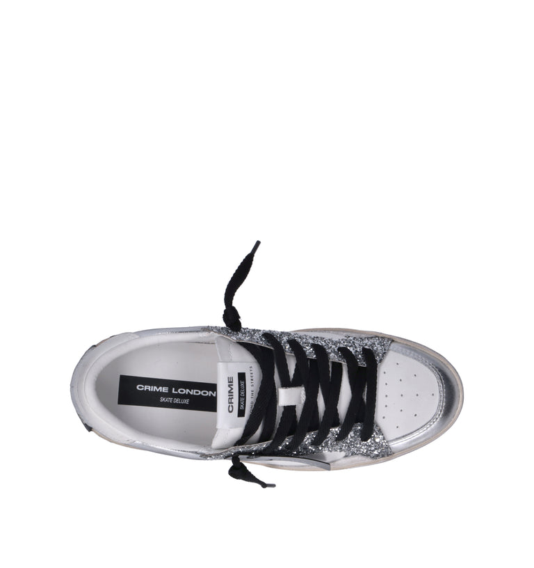 CRIME Sneaker donna bianca/argento